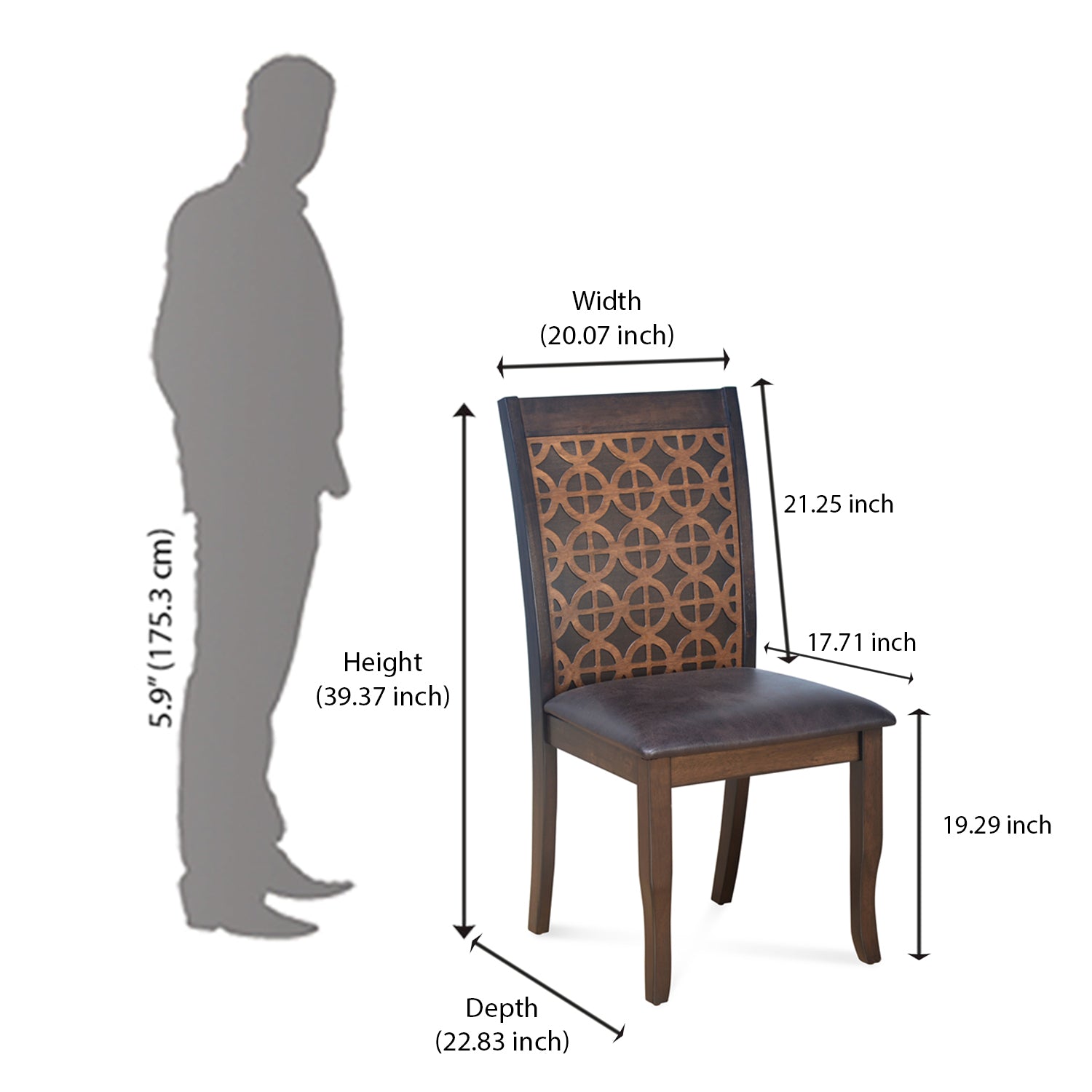 Nilkamal Camilla 1+4+Bench Dining Set (Dark Walnut)