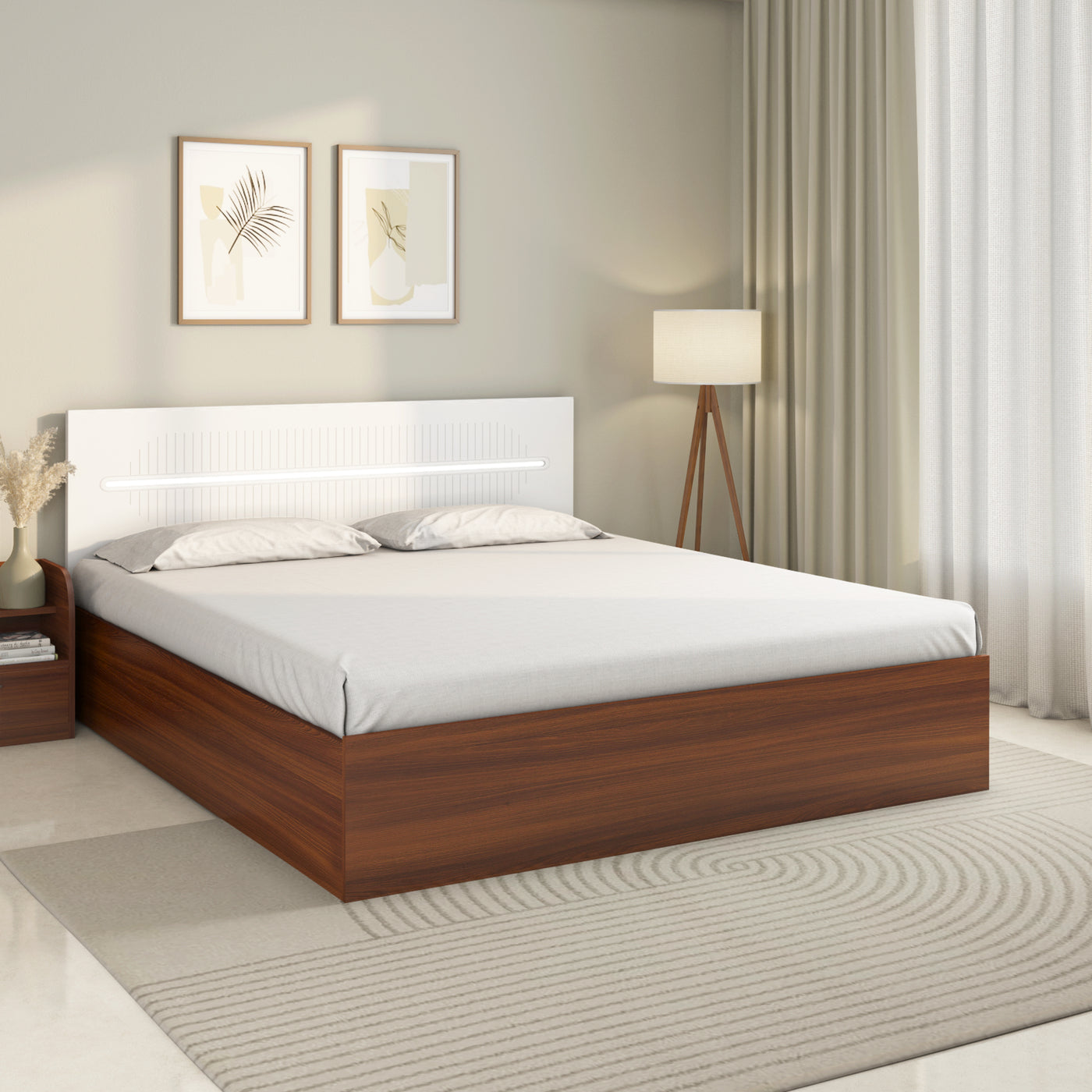 Nilkamal Capsule Max Bed With Storage (Walnut)