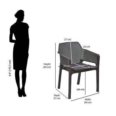 Nilkamal Orchid 1 + 4 Chair Plastic Dining Set (Beige & Season Rust Brown)