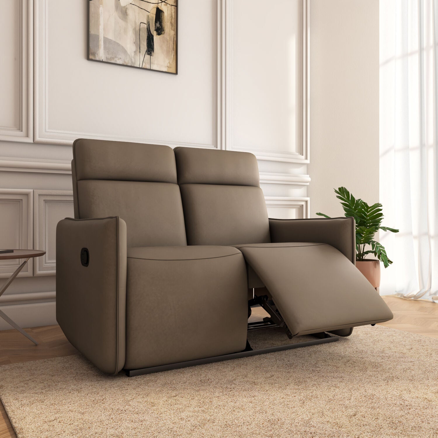 Nilkamal Carlton 2 Seater Manual Recliner (Light Brown)