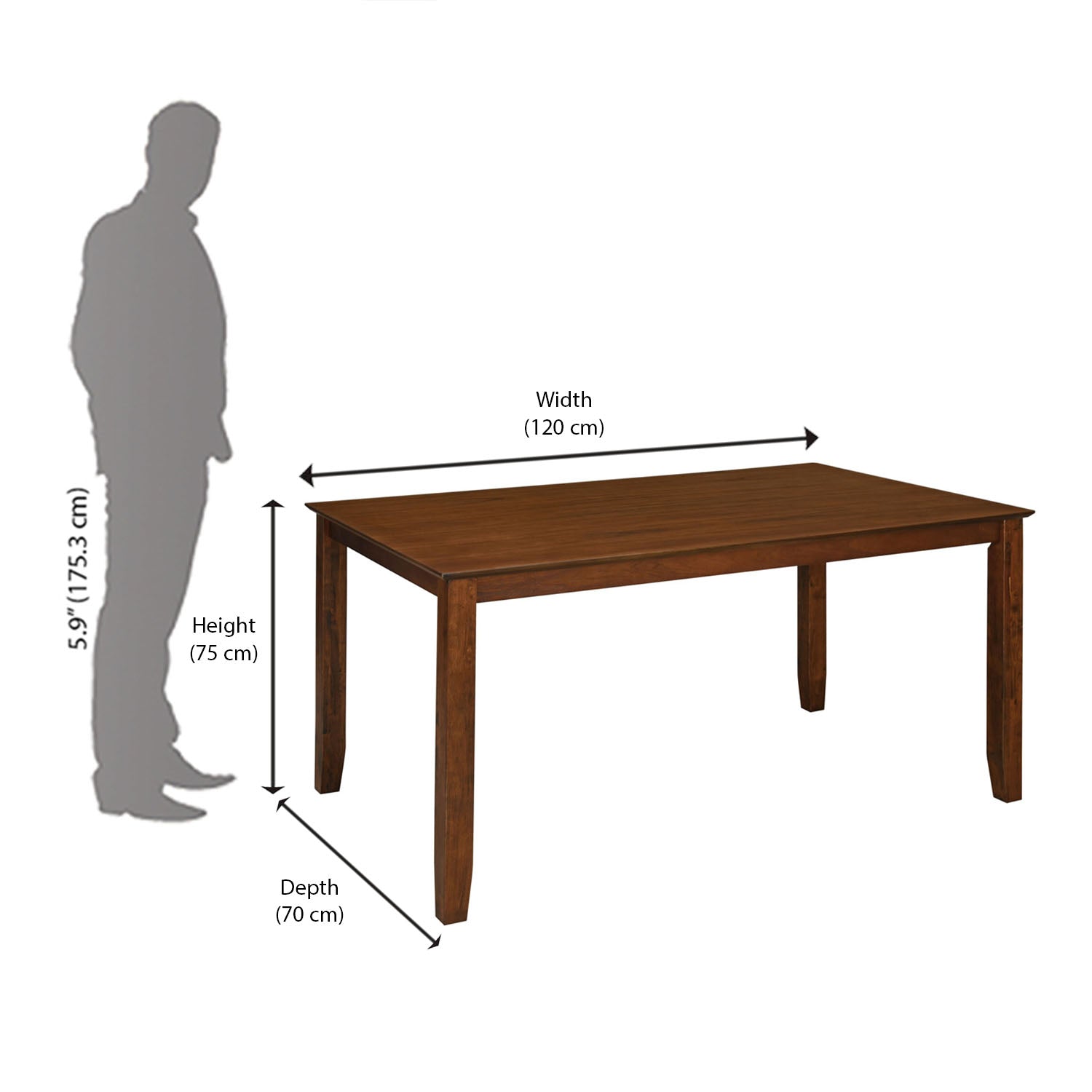 Nilkamal Carter 4 Seater Dining Set (Antique Oak)