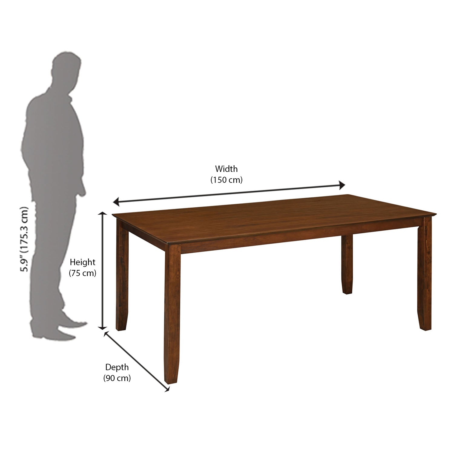 Nilkamal Carter 6 Seater Dining Table (Antique Oak)