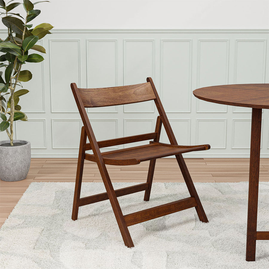 Nilkamal Carven Dining Folding Chair (Walnut)