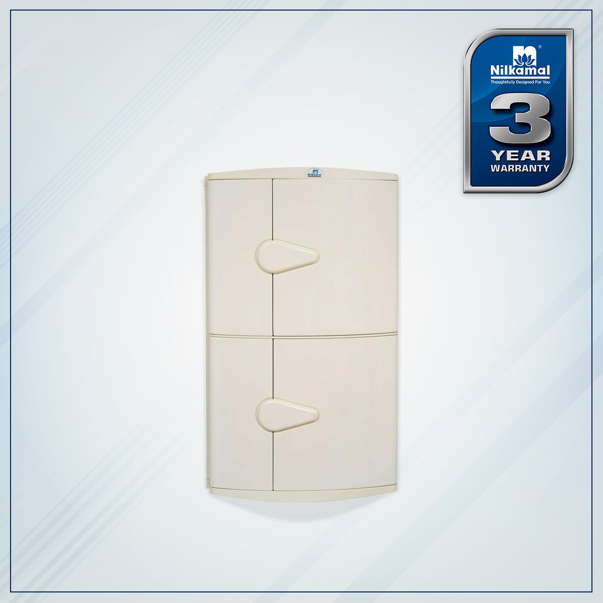 Nilkamal 2 Door Plastic Storage Corner Cabinet (Ivory)