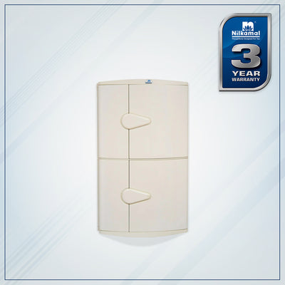 Nilkamal 2 Door Plastic Storage Corner Cabinet (Ivory)