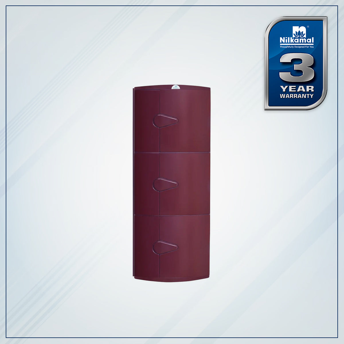 Nilkamal 3 Door Plastic Storage Corner Cabinet (Maroon)