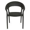 Nilkamal Club Chairs and Mystique Glass Top Coffee Table Plastic Outdoor Set (Charcoal Grey & Season Rust Brown)