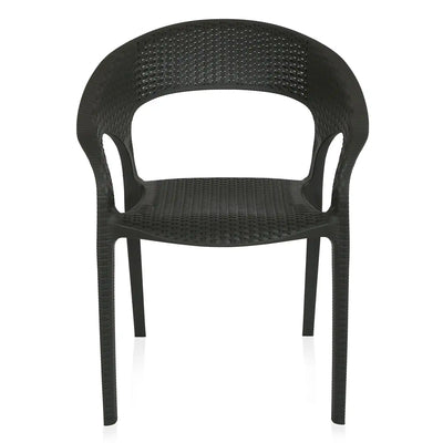 Nilkamal Club Plastic Arm Chair (Charcoal Grey)