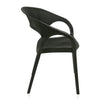 Nilkamal Club Chairs and Glass Top Coffee Table Plastic Outdoor Set (Charcoal Grey & Weather Brown)