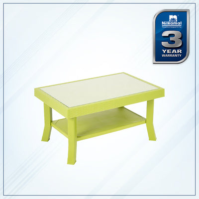 Nilkamal Center Table 1 Cane & Glass