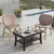 Nilkamal Arena Cushioned Chairs and Glass Top Coffee Table Plastic Outdoor Set (Luxury Beige/Light Beige & Weather Brown)