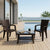 Nilkamal CHR2225 Chairs and Glass Top Coffee Table Plastic Outdoor Set (Weather Brown)