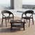 Nilkamal Club Chairs and Glass Top Coffee Table Plastic Outdoor Set (Charcoal Grey & Weather Brown)
