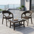 Nilkamal Club Chairs and Glass Top Coffee Table Plastic Outdoor Set (Season Rust Brown & Weather Brown)
