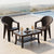 Nilkamal Exotica Chairs and Glass Top Coffee Table Plastic Outdoor Set (Season Rust Brown & Weather Brown)