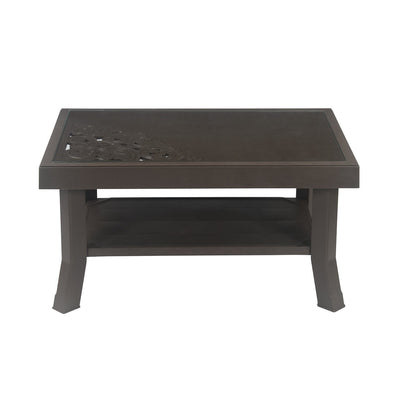 Nilkamal CHR2225 Chairs and Glass Top Coffee Table Plastic Outdoor Set (Weather Brown)