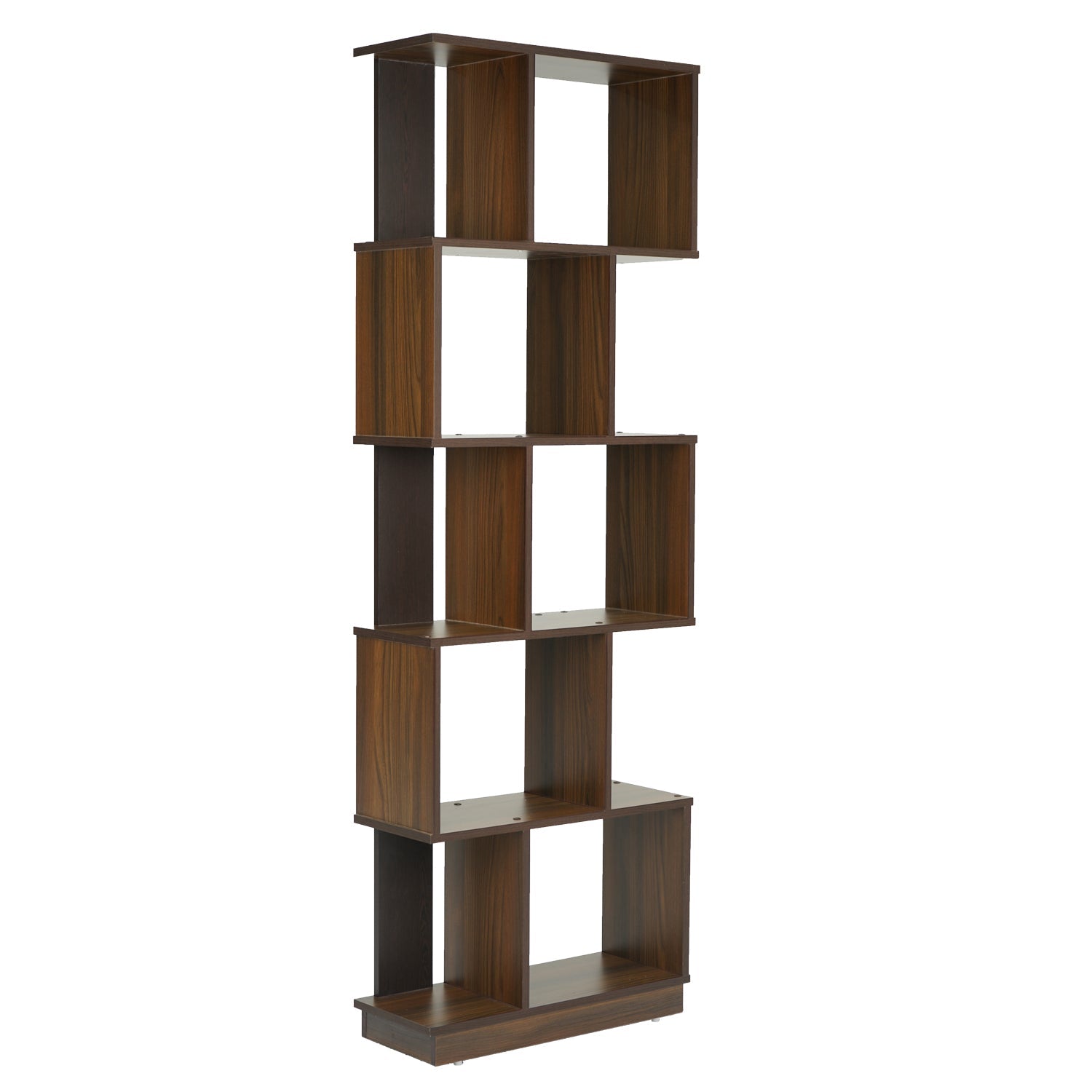 Nilkamal Checkers 5 Tier Book Shelf (Walnut)