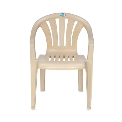 Nilkamal CHR2005 Plastic Arm Chair (Marble Beige) - Front View