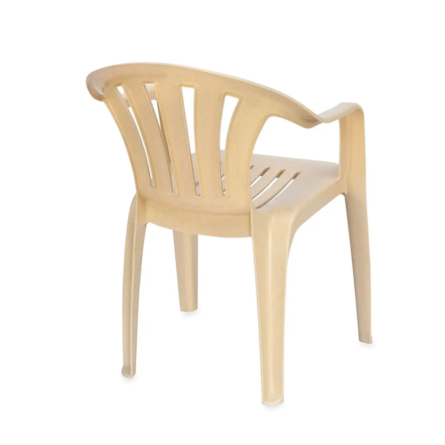 Nilkamal CHR2005 Plastic Arm Chair (Marble Beige) - Slight Back View