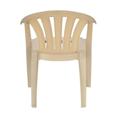 Nilkamal CHR2005 Plastic Arm Chair (Marble Beige) - Back View