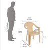 Nilkamal CHR2061 Plastic Arm Chair Size In Centimeter