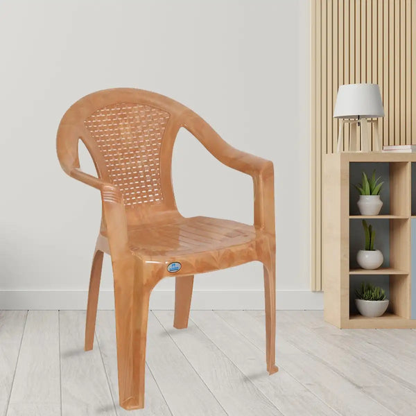 Nilkamal CHR2061 Plastic Arm Chair (Pear Wood) - Main Image