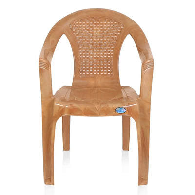 Nilkamal CHR2061 Plastic Arm Chair (Pear Wood) – Front View