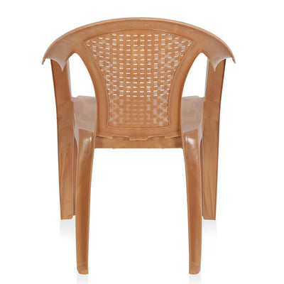 Nilkamal CHR2061 Plastic Arm Chair (Pear Wood) – Back View