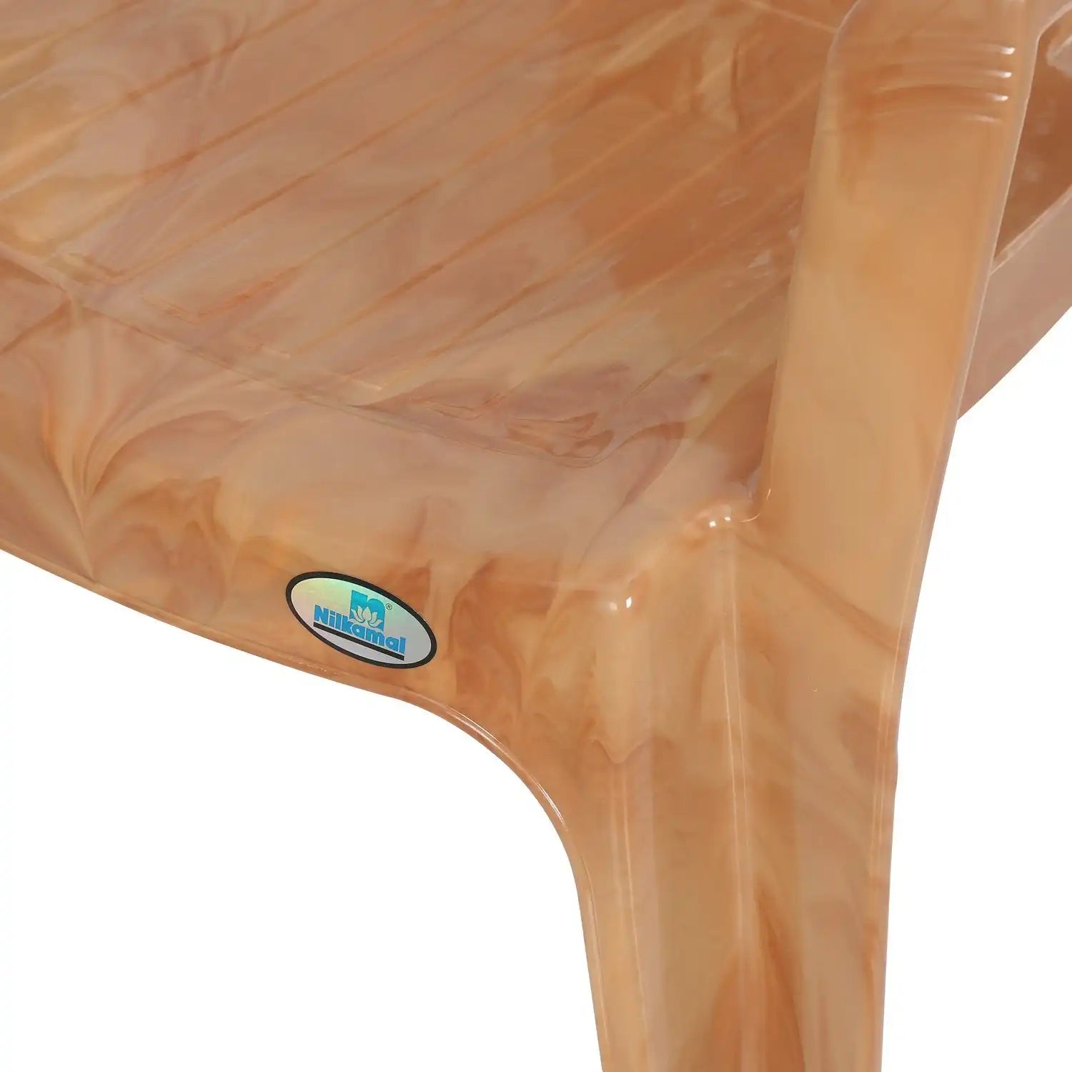 Nilkamal CHR2061 Plastic Arm Chair (Pear Wood) – Close-Up View