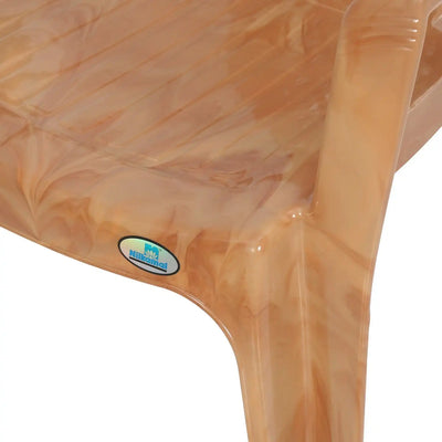 Nilkamal CHR2061 Plastic Arm Chair (Pear Wood) – Close-Up View