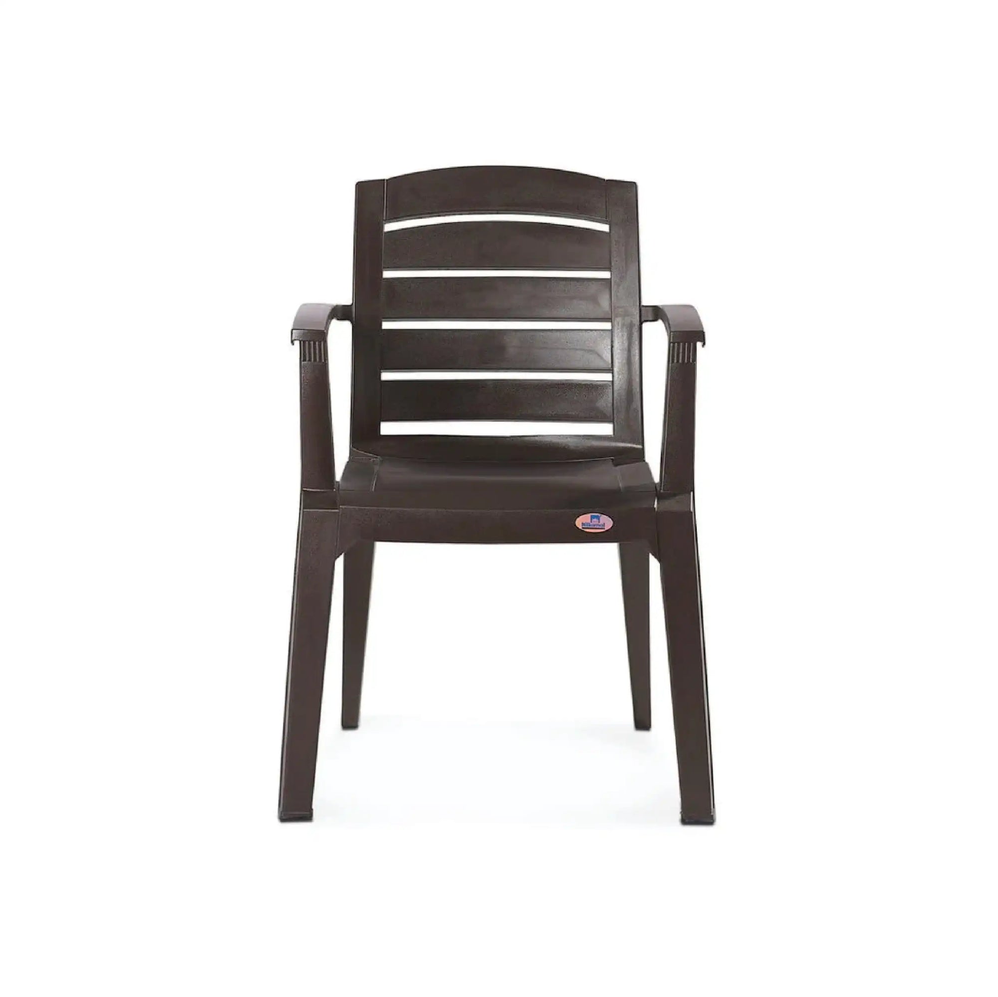 Nilkamal CHR2135 Plastic Arm Chair (Weather Brown) – Front View