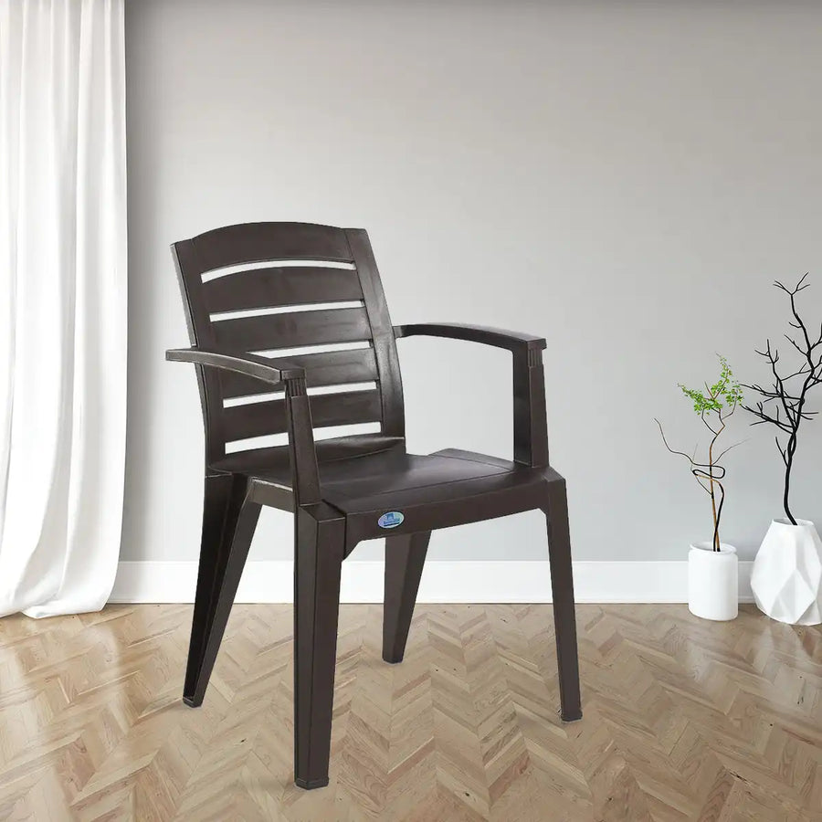 Nilkamal CHR2135 Plastic Arm Chair (Weather Brown)