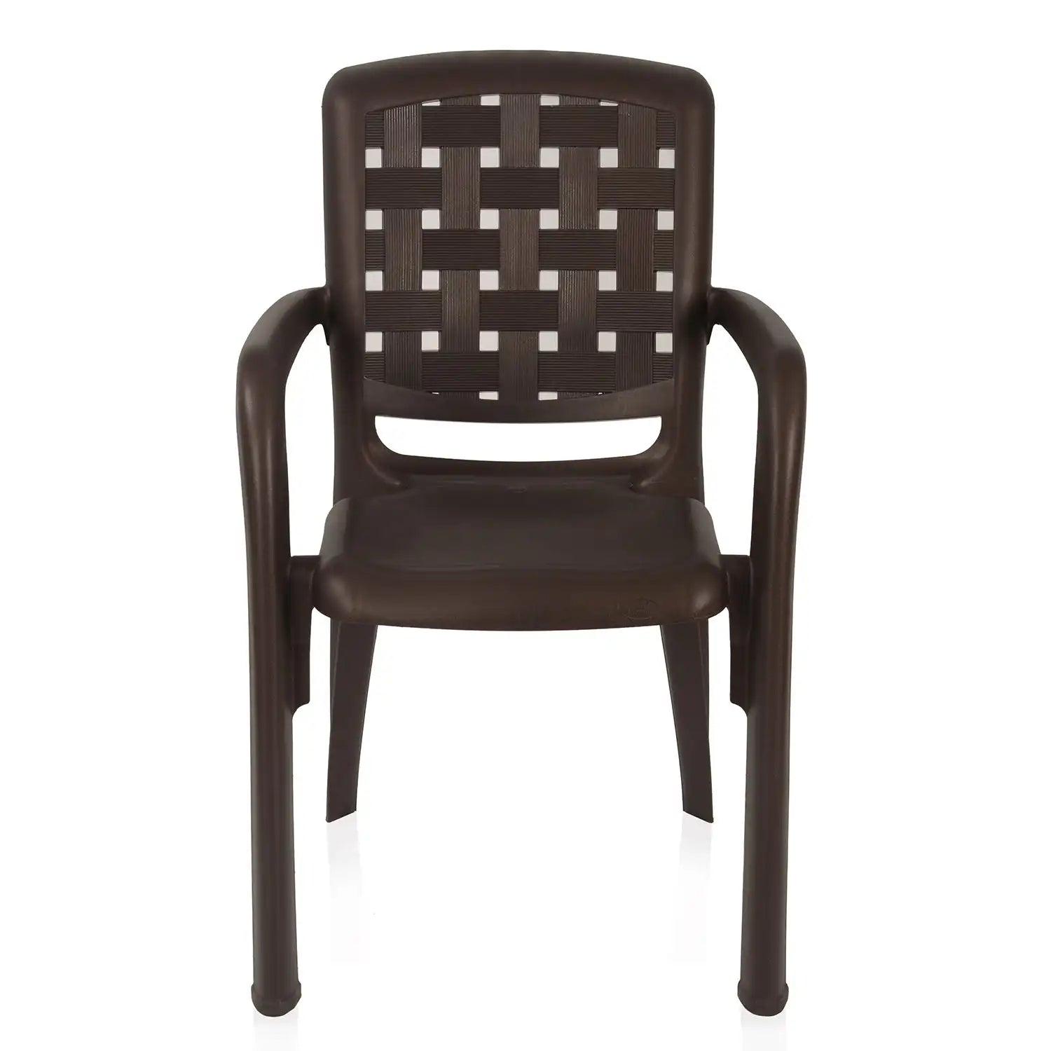 Nilkamal CHR2146 Plastic Arm Chair (Weather Brown) - Front View