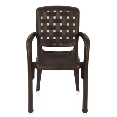 Nilkamal CHR2146 Plastic Arm Chair (Weather Brown) - Front View