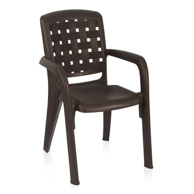 Nilkamal CHR2146 Plastic Arm Chair (Weather Brown) - Slight Side View 2