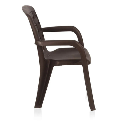 Nilkamal CHR2146 Plastic Arm Chair (Weather Brown) - Side View