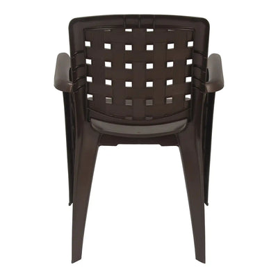 Nilkamal CHR2146 Plastic Arm Chair (Weather Brown) - Back View