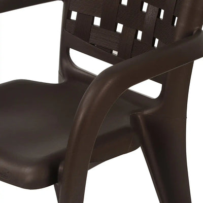 Nilkamal CHR2146 Plastic Arm Chair (Weather Brown) - Close Up View