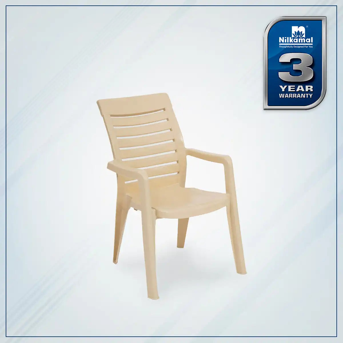 Nilkamal CHR2180 Plastic Arm Chair Marble Beige - Chair Product View