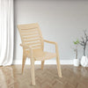 Nilkamal CHR2180 Plastic Arm Chair Marble Beige - Slight Side View-1