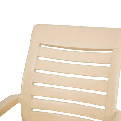 Nilkamal CHR2180 Plastic Arm Chair Marble Beige - Close-up View