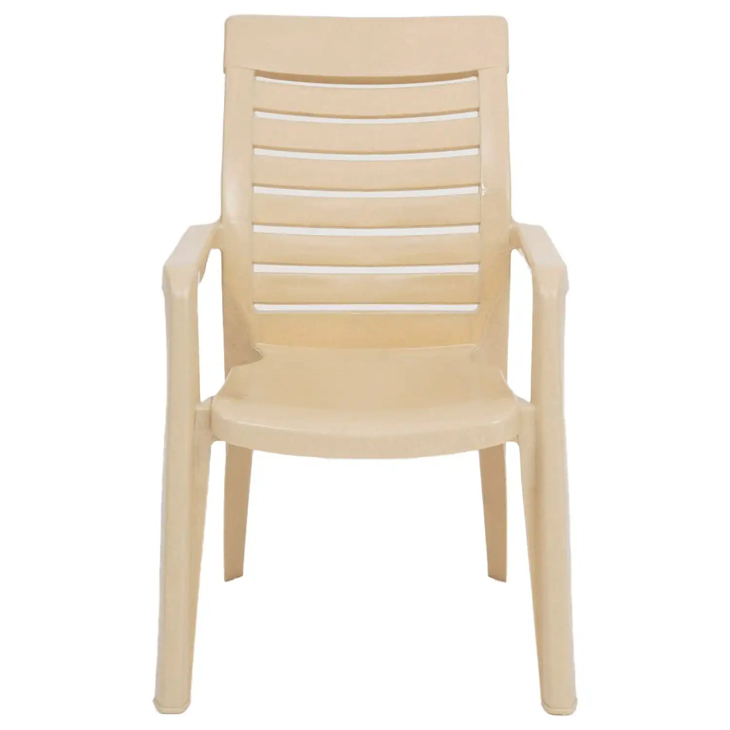 Nilkamal CHR2180 Plastic Arm Chair Marble Beige - Front View