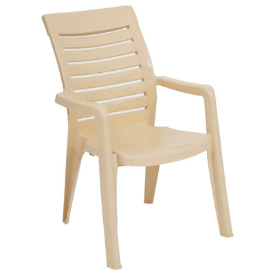 Nilkamal CHR2180 Plastic Arm Chair Marble Beige - Slight Side View-2