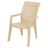 Nilkamal CHR2180 Plastic Arm Chair Marble Beige - Slight Side View-3