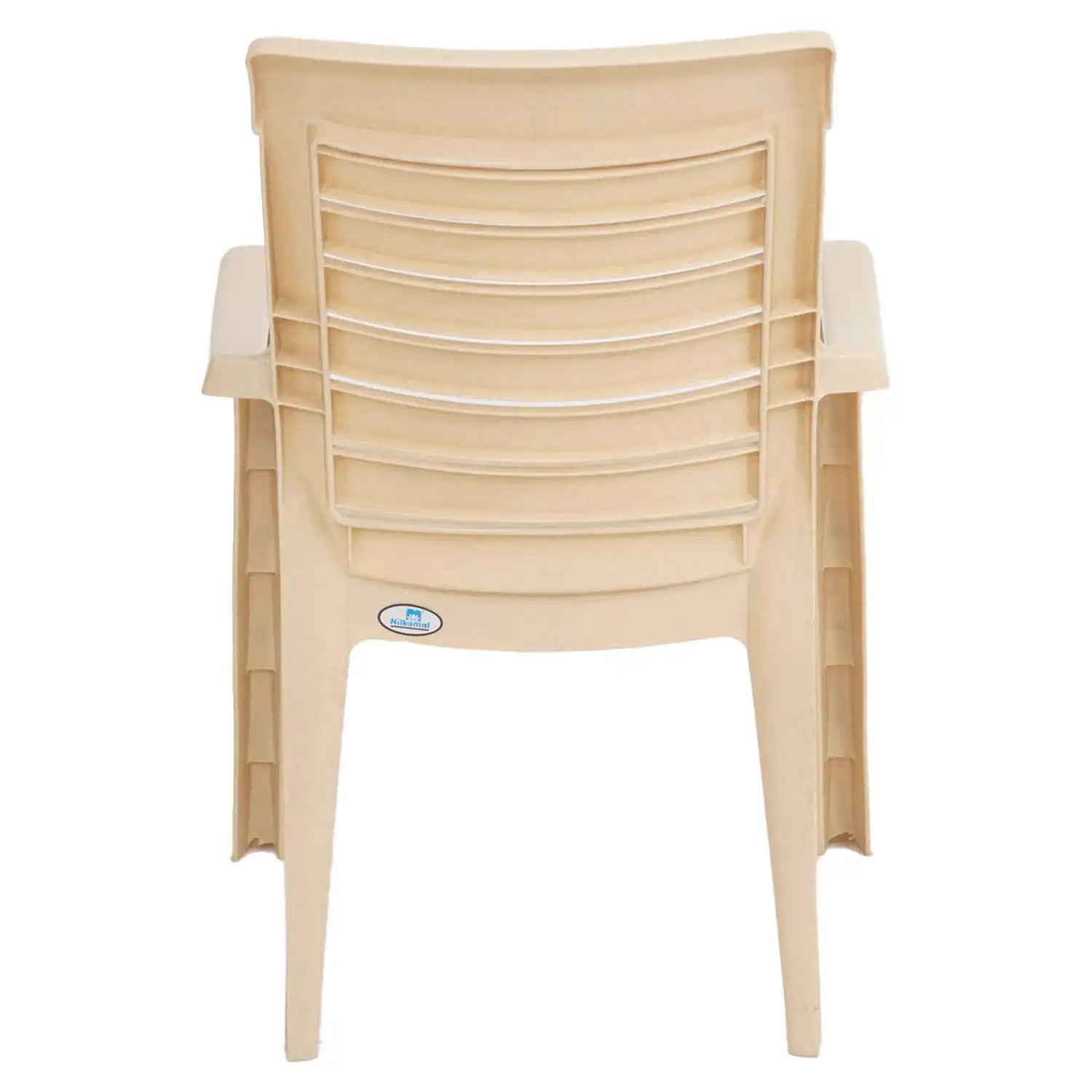 Nilkamal CHR2180 Plastic Arm Chair Marble Beige - Back View-2