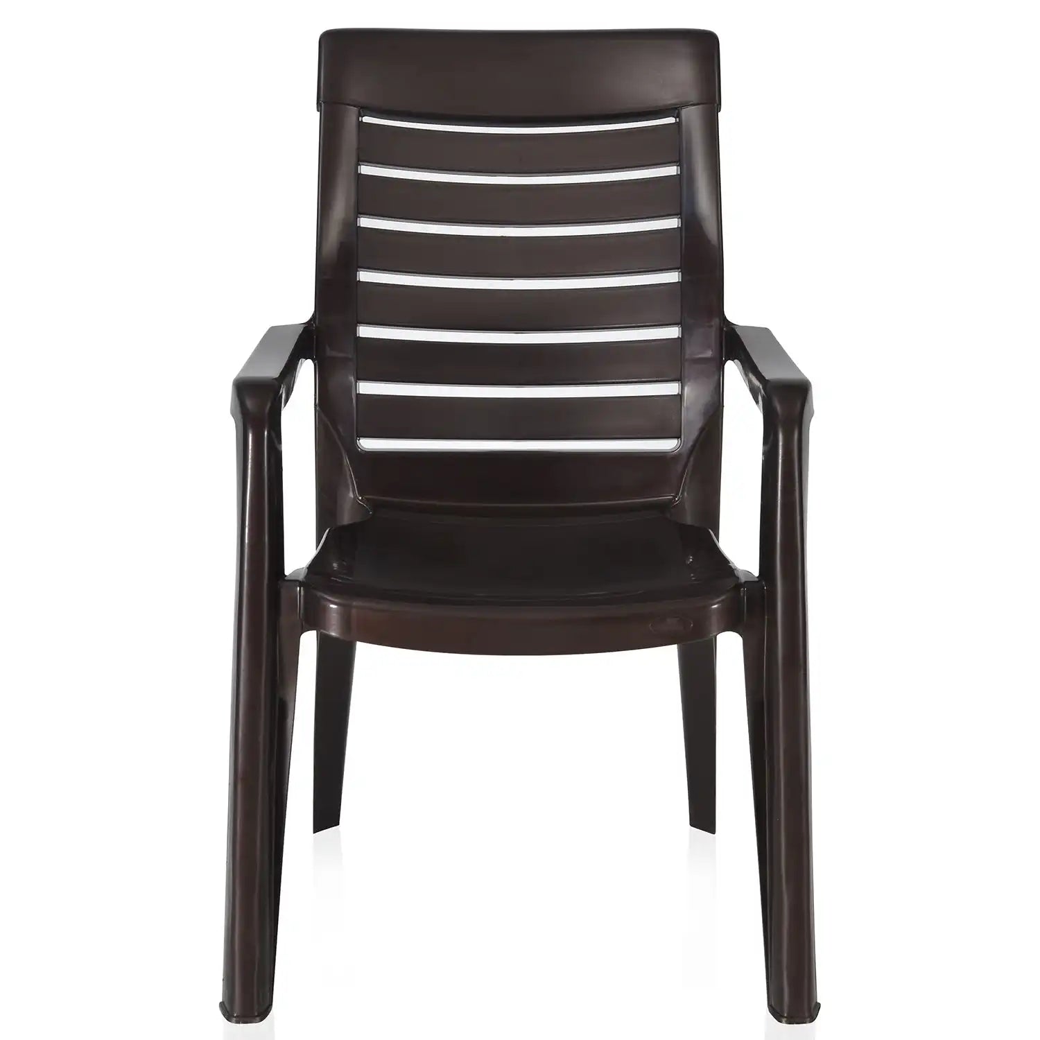 Nilkamal CHR2180 Plastic Arm Chair Weather Brown - Front View