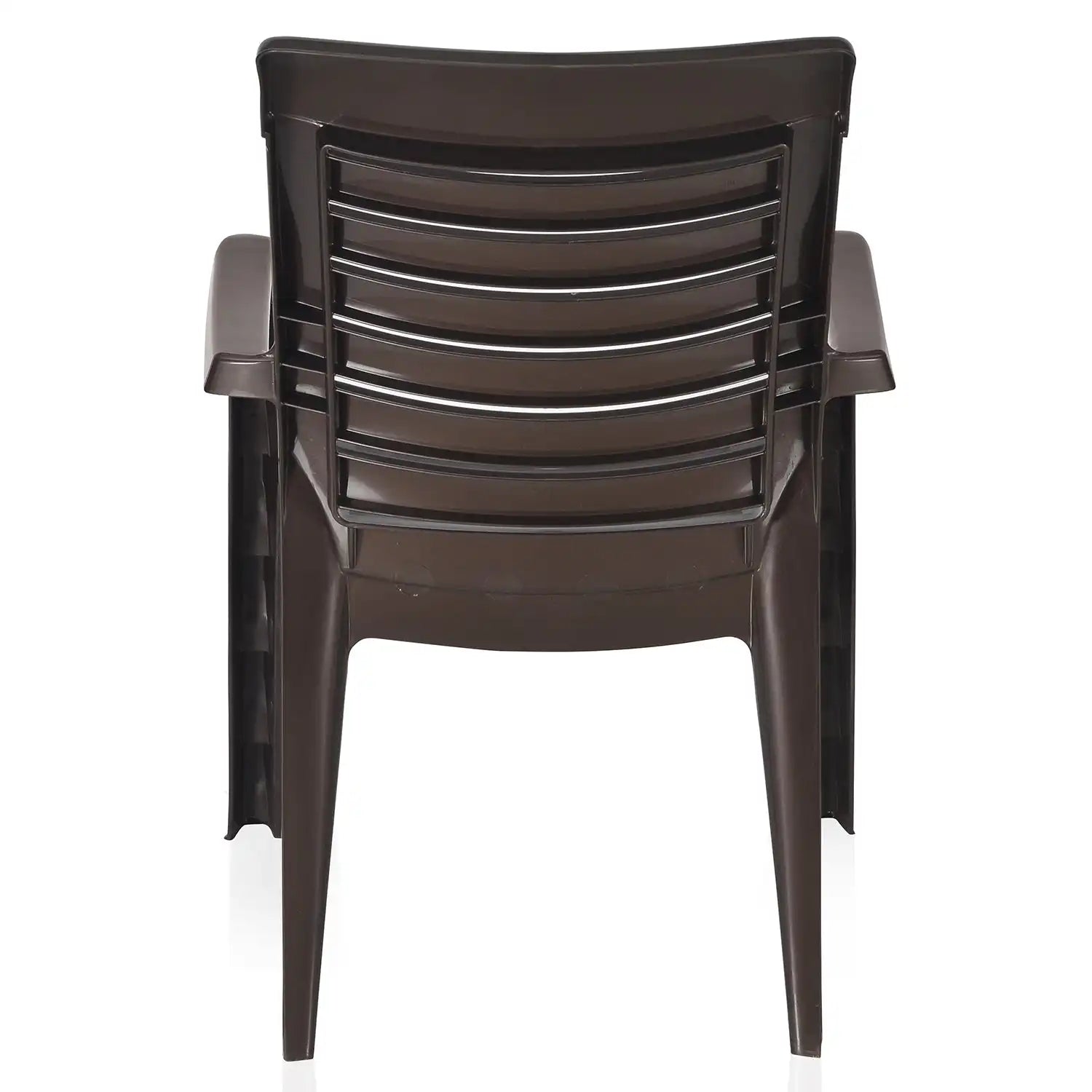 Nilkamal CHR2180 Plastic Arm Chair Weather Brown - Back View-2