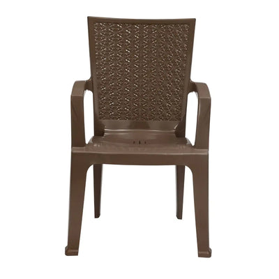 Nilkamal CHR2225 Plastic Arm Chair (Rattan Dark Beige)