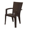 Nilkamal CHR2225 Chairs and Glass Top Coffee Table Plastic Outdoor Set (Weather Brown)