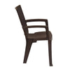 Nilkamal CHR2225 Chairs and Glass Top Coffee Table Plastic Outdoor Set (Weather Brown)